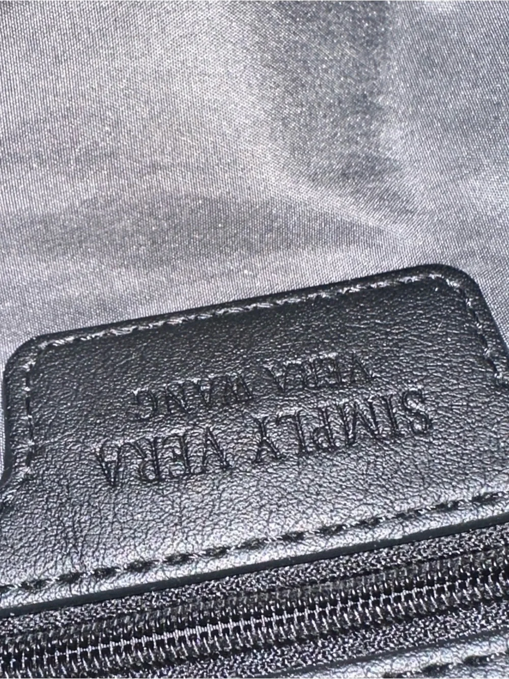 Simply Vera Wang Satchel Bag Handbag Purse Black. Pleated Design Faux Leather